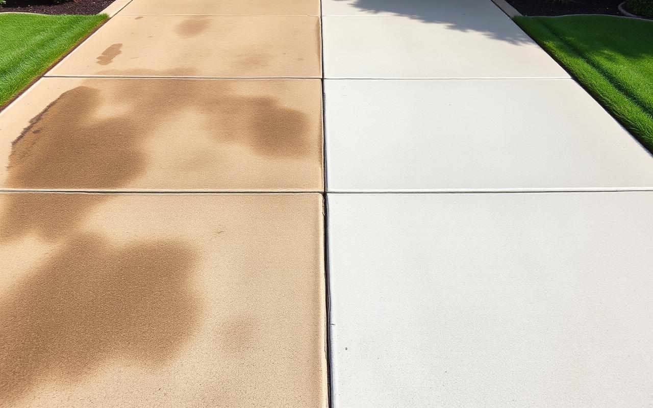 Driveway Cleaning before and after